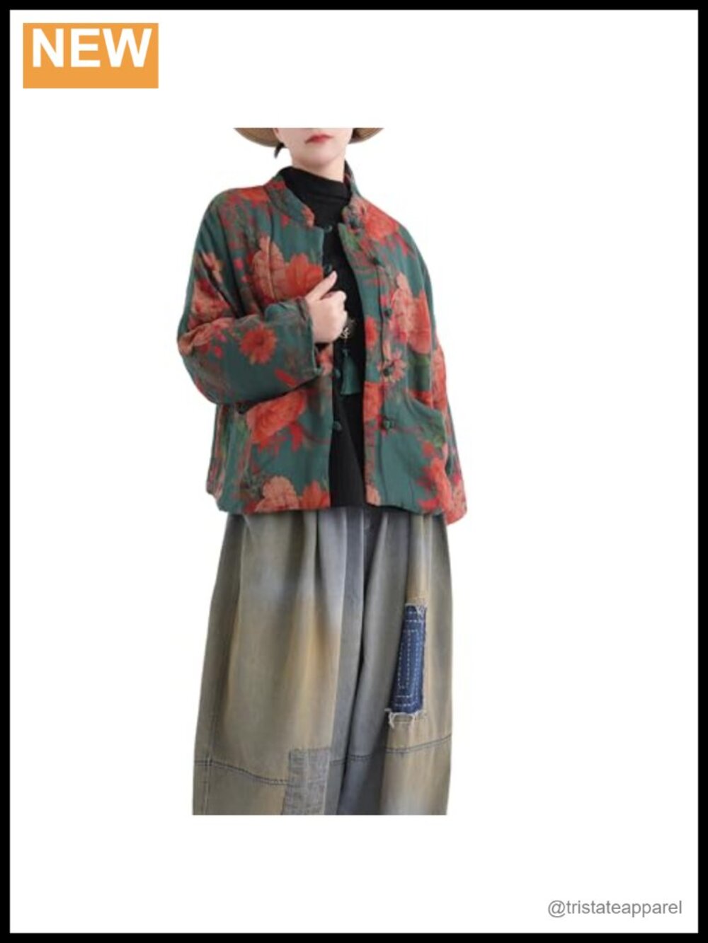 Linen Cotton Quilted Jacket Frog Button Short Coat